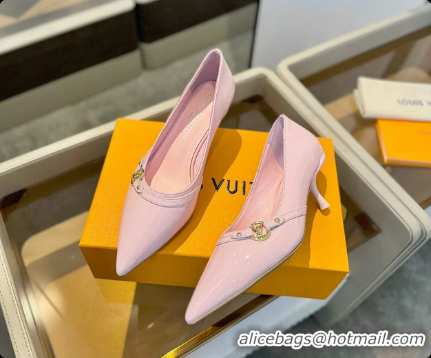 Feminine Louis Vuitton LV 6AM Pink Patent Leather Pumps 55MM 6061902