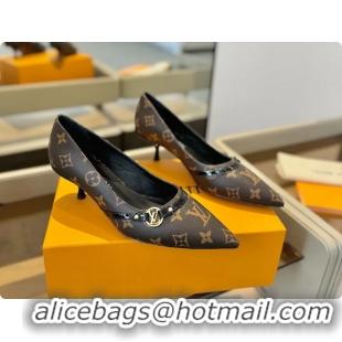 Low Cost Louis Vuitton LV 6AM Brown Monogram Canvas Pumps 55MM 6061902