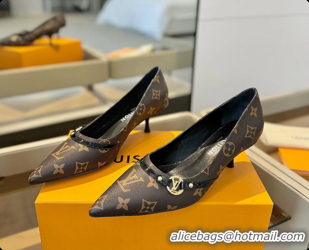 Low Cost Louis Vuitton LV 6AM Brown Monogram Canvas Pumps 55MM 6061902