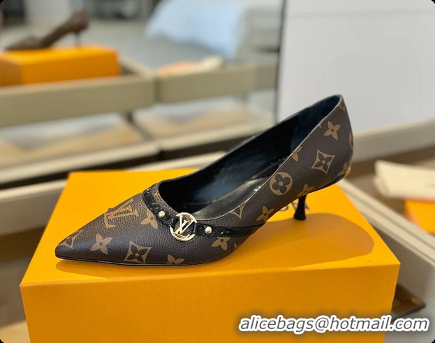Low Cost Louis Vuitton LV 6AM Brown Monogram Canvas Pumps 55MM 6061902