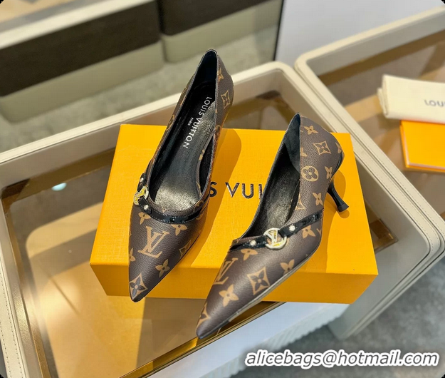 Low Cost Louis Vuitton LV 6AM Brown Monogram Canvas Pumps 55MM 6061902