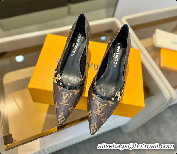 Low Cost Louis Vuitton LV 6AM Brown Monogram Canvas Pumps 55MM 6061902