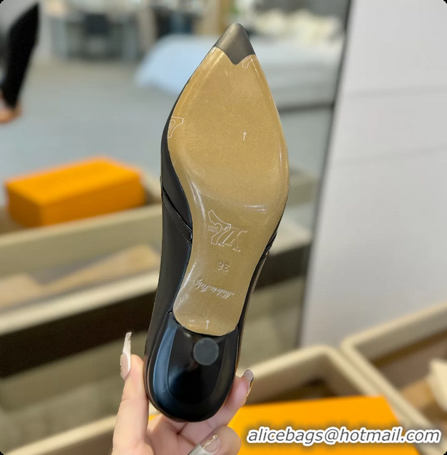Low Price Louis Vuitton LV 6AM Black Lambskin Leather Pumps 55MM 6061902