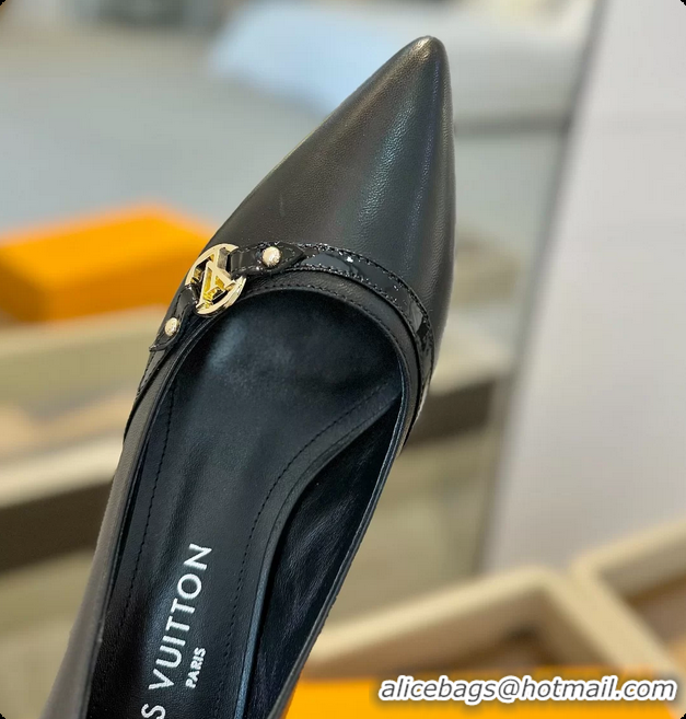 Low Price Louis Vuitton LV 6AM Black Lambskin Leather Pumps 55MM 6061902