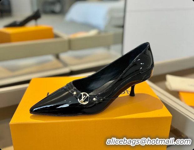 Unique Style Louis Vuitton LV 6AM Black Lambskin Leather Pumps 55MM 6061902
