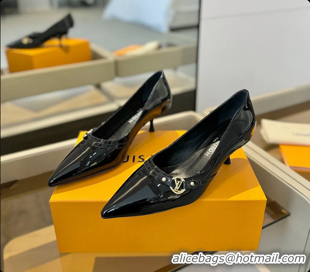 Unique Style Louis Vuitton LV 6AM Black Lambskin Leather Pumps 55MM 6061902