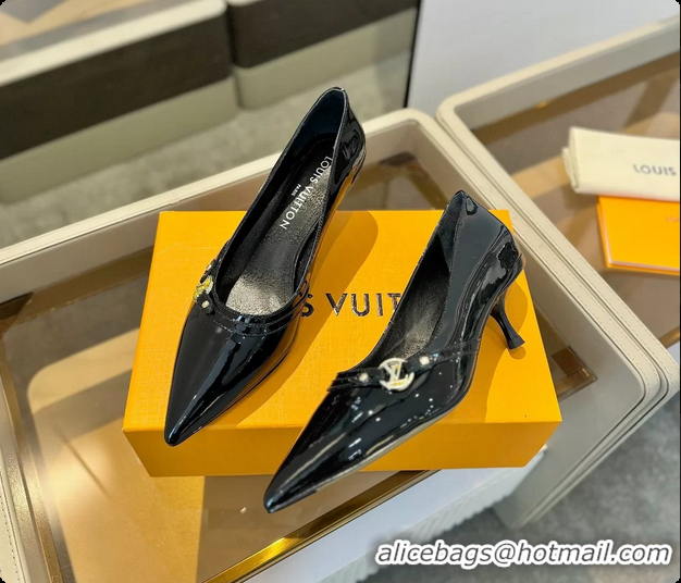 Unique Style Louis Vuitton LV 6AM Black Lambskin Leather Pumps 55MM 6061902