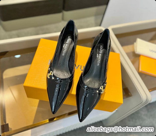 Unique Style Louis Vuitton LV 6AM Black Lambskin Leather Pumps 55MM 6061902