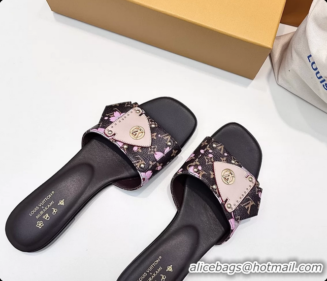 Charming Louis Vuitton LVxTM LV Frame Flat Mule Slides Sandals Brown Multicolor Monogram Canvas 6061903