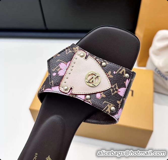 Charming Louis Vuitton LVxTM LV Frame Flat Mule Slides Sandals Brown Multicolor Monogram Canvas 6061903