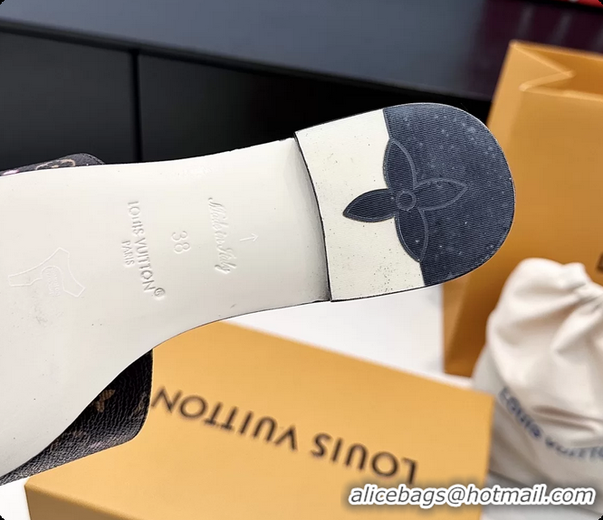 Charming Louis Vuitton LVxTM LV Frame Flat Mule Slides Sandals Brown Multicolor Monogram Canvas 6061903