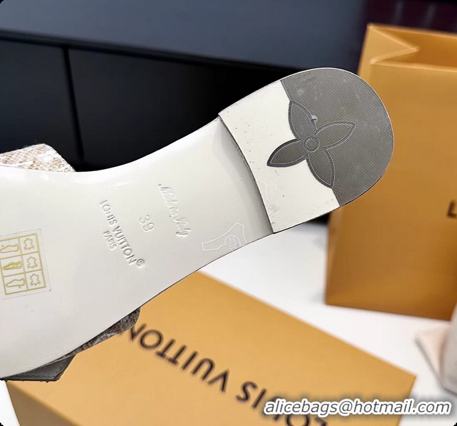 Charming Louis Vuitton LVxTM LV Frame Flat Mule Slides Sandals Beige Monogram Canvas 6061903