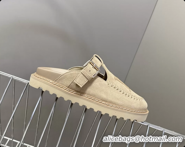 Most Popular Louis Vuitton Colorado Closed Flat Mules Sable Beige Suede Calf Leather 6062001