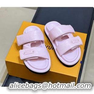 Durable Louis Vuitton Pool Pillow Comfort Mule Slides Sandals Pink Monogram Leather 6062003