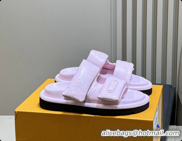 Durable Louis Vuitton Pool Pillow Comfort Mule Slides Sandals Pink Monogram Leather 6062003