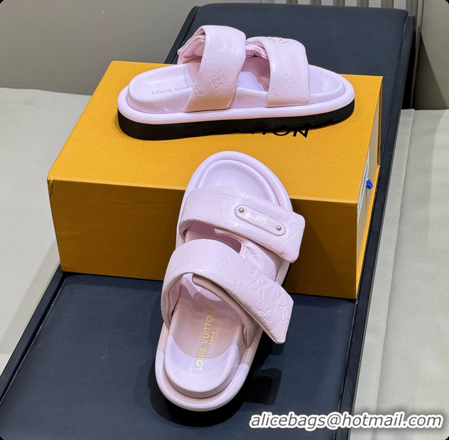 Durable Louis Vuitton Pool Pillow Comfort Mule Slides Sandals Pink Monogram Leather 6062003