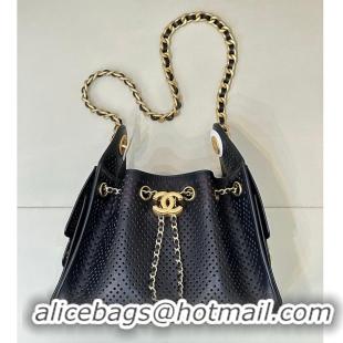 Promotional Chanel 25 Mini Handbag Perforated Calfskin & Gold-Tone Metal AS5631 Black 2026
