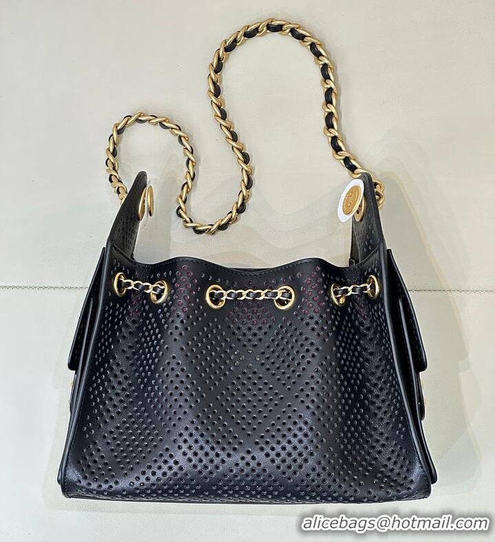 Promotional Chanel 25 Mini Handbag Perforated Calfskin & Gold-Tone Metal AS5631 Black 2026
