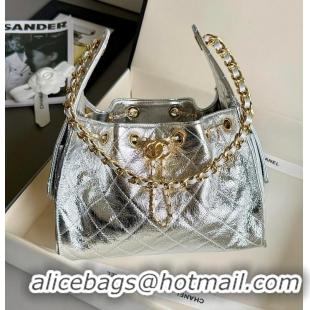 Best Price Chanel 25 Small Handbag Metallic Calfskin & Gold-Tone Metal AS5634 Silver 2026