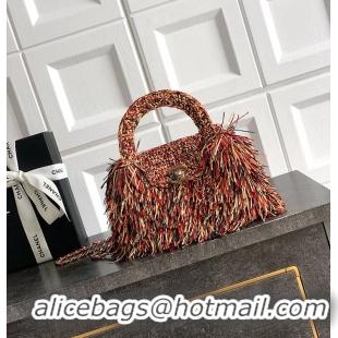 Classic Discount Chanel Raffia-Effect Fabric Mini Shopping Bag AS4416 Red/Light Beige/Black 2026