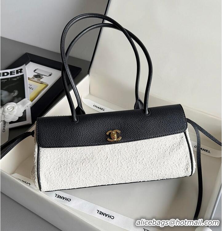 Best Product Chanel 26S Small Shopping Bag Matthieu Blazy Black/Ecru Tweed Leather AS4425