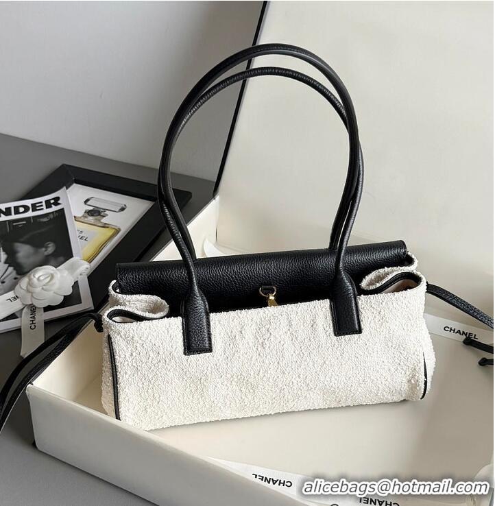Best Product Chanel 26S Small Shopping Bag Matthieu Blazy Black/Ecru Tweed Leather AS4425