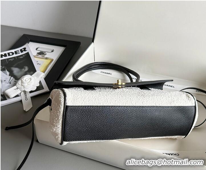 Best Product Chanel 26S Small Shopping Bag Matthieu Blazy Black/Ecru Tweed Leather AS4425
