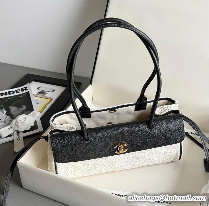 Best Product Chanel 26S Small Shopping Bag Matthieu Blazy Black/Ecru Tweed Leather AS4425