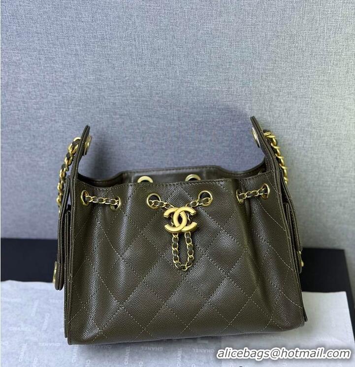 Well Crafted Chanel 25 Mini Handbag Grained Calfskin & Gold-Tone Metal AS5631 Dark Olive 2026