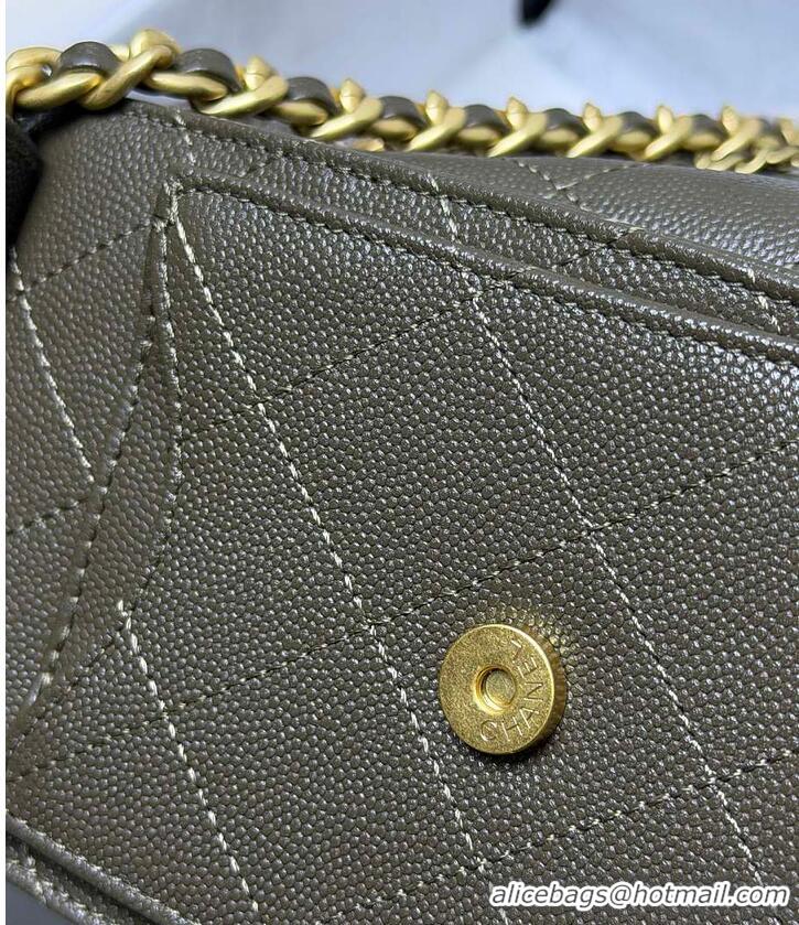 Well Crafted Chanel 25 Mini Handbag Grained Calfskin & Gold-Tone Metal AS5631 Dark Olive 2026