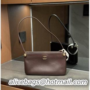 Luxury Cheap Chanel 26SS Mini Hobo Bag Smooth Calfskin & Gold-Tone Metal A66943 Brown