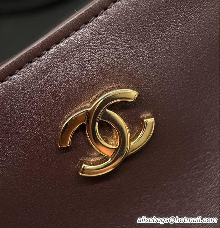 Luxury Cheap Chanel 26SS Mini Hobo Bag Smooth Calfskin & Gold-Tone Metal A66943 Brown