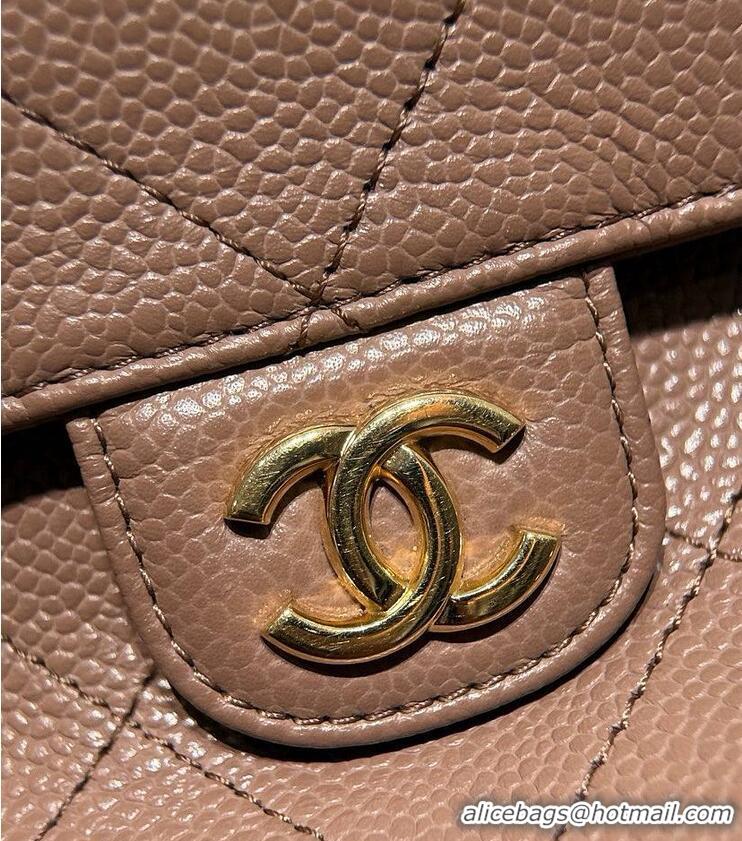 Shop Inexpensive Chanel Small Tote Grained Calfskin & Gold-Tone Metal A66944 Brown