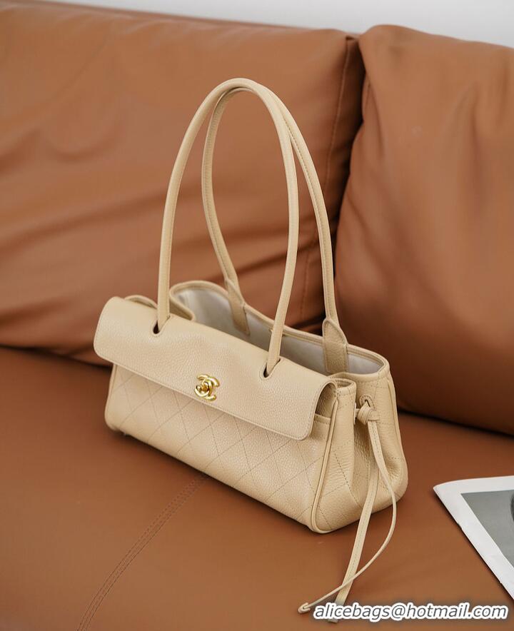 Famous Brand Chanel Small Shopping Bag In Grained Calfskin & Gold-Tone Metal AS6288 Light Beige 2026