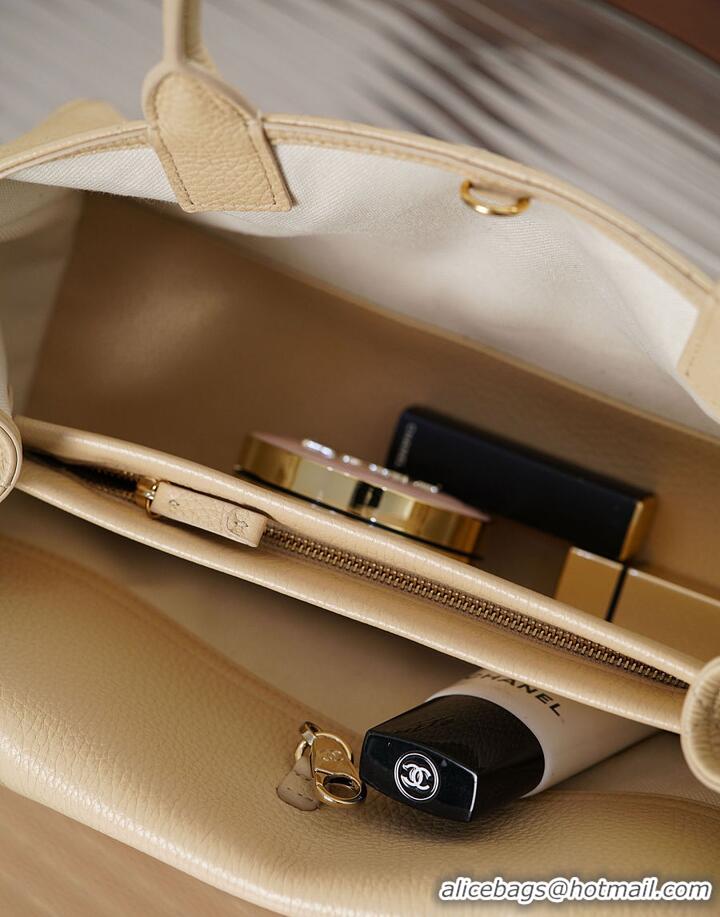 Famous Brand Chanel Small Shopping Bag In Grained Calfskin & Gold-Tone Metal AS6288 Light Beige 2026