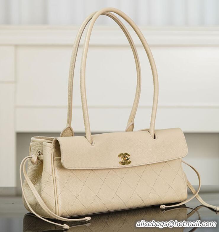 Famous Brand Chanel Small Shopping Bag In Grained Calfskin & Gold-Tone Metal AS6288 Light Beige 2026