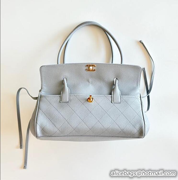 Inexpensive Chanel Small Shopping Bag In Grained Calfskin & Gold-Tone Metal AS6288 Light Blue 2026