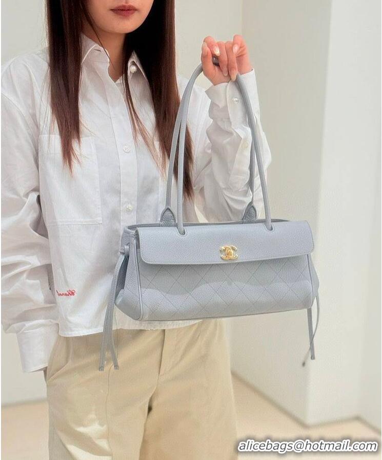 Inexpensive Chanel Small Shopping Bag In Grained Calfskin & Gold-Tone Metal AS6288 Light Blue 2026