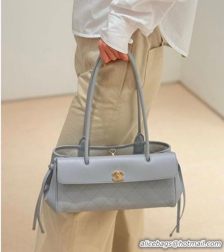 Inexpensive Chanel Small Shopping Bag In Grained Calfskin & Gold-Tone Metal AS6288 Light Blue 2026
