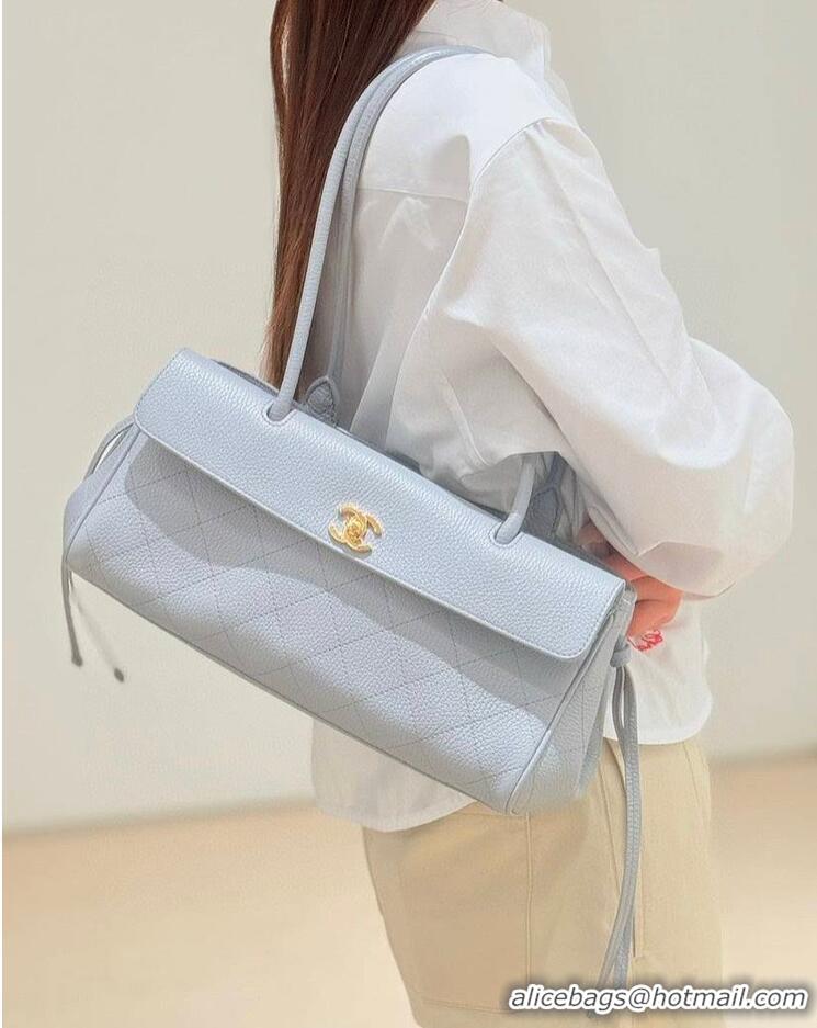Inexpensive Chanel Small Shopping Bag In Grained Calfskin & Gold-Tone Metal AS6288 Light Blue 2026