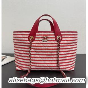 Well Crafted Discount Chanel Deauville Tote Bag AS6289 Red 2026