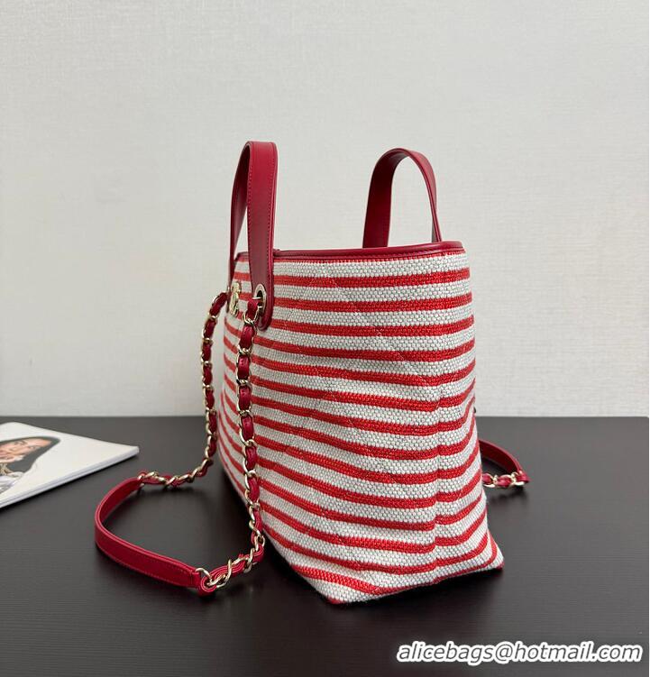 Well Crafted Discount Chanel Deauville Tote Bag AS6289 Red 2026