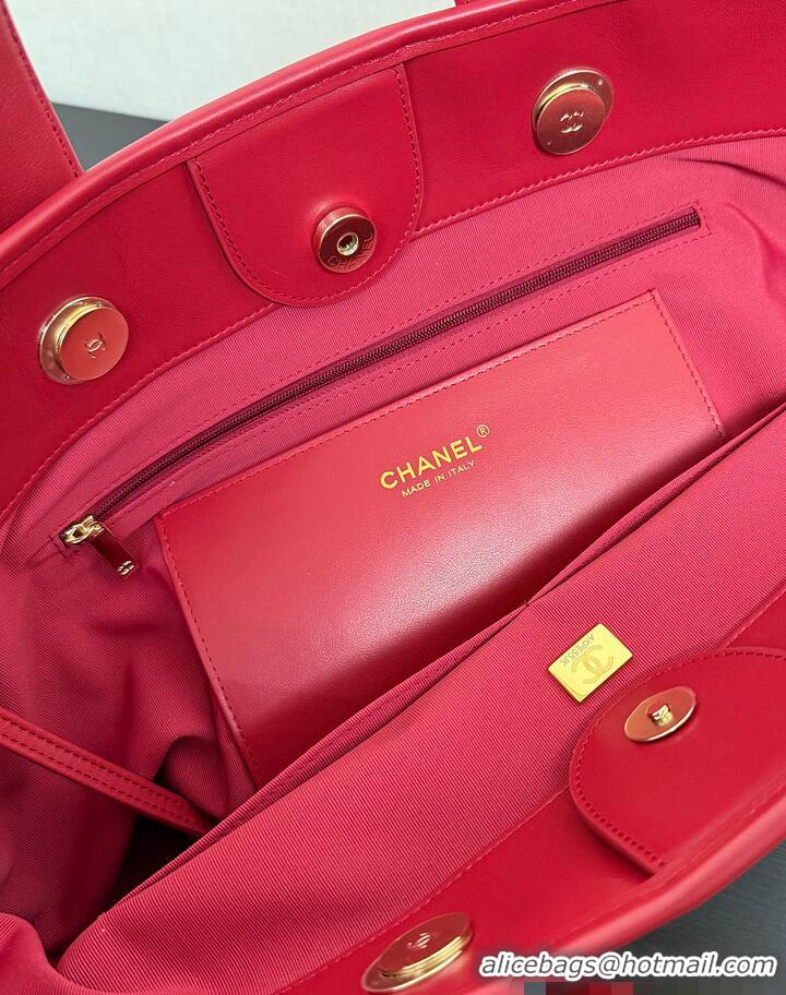 Well Crafted Discount Chanel Deauville Tote Bag AS6289 Red 2026
