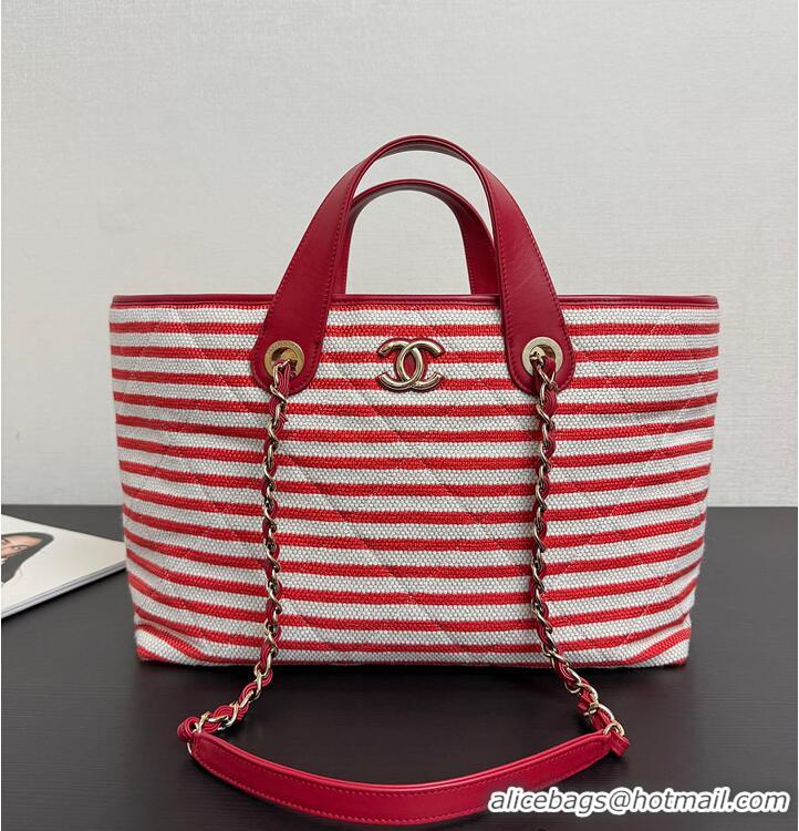 Well Crafted Discount Chanel Deauville Tote Bag AS6289 Red 2026