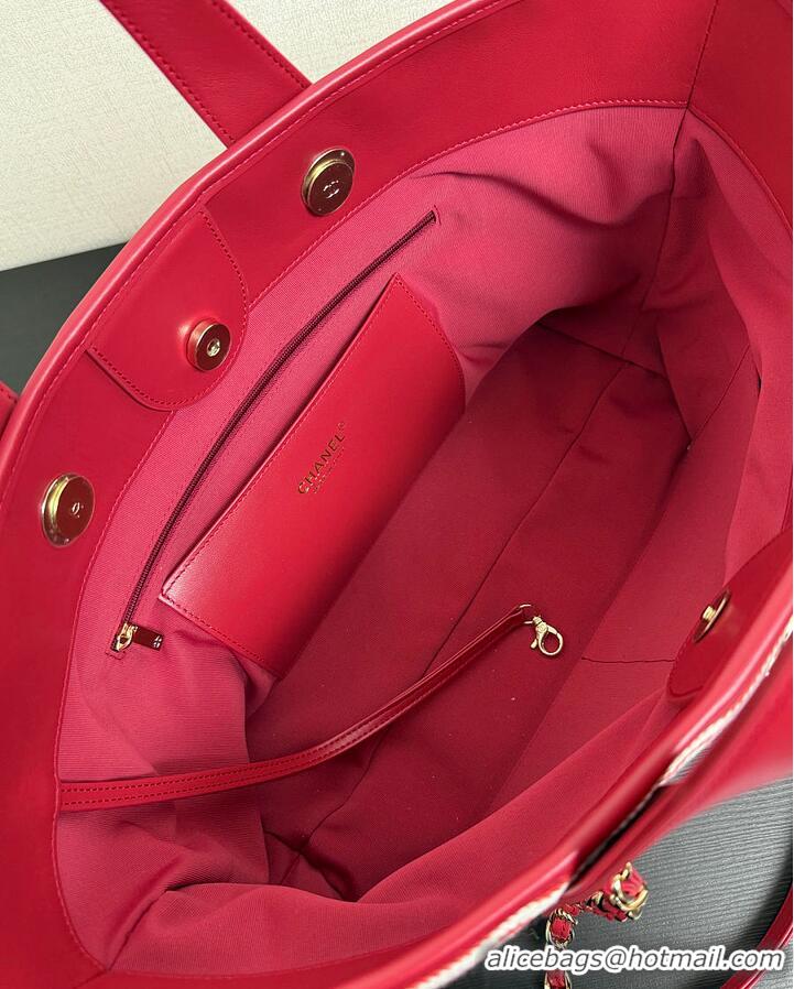 Well Crafted Discount Chanel Deauville Tote Bag AS6289 Red 2026
