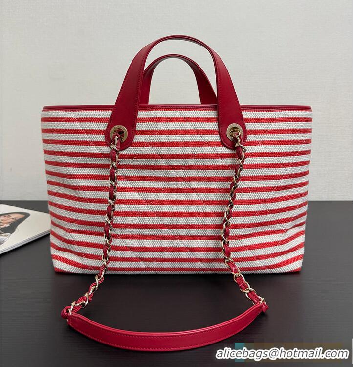 Well Crafted Discount Chanel Deauville Tote Bag AS6289 Red 2026