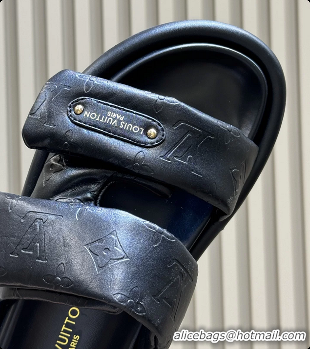Popular Style Louis Vuitton Pool Pillow Comfort Mule Slides Sandals Black Monogram Leather 6062003