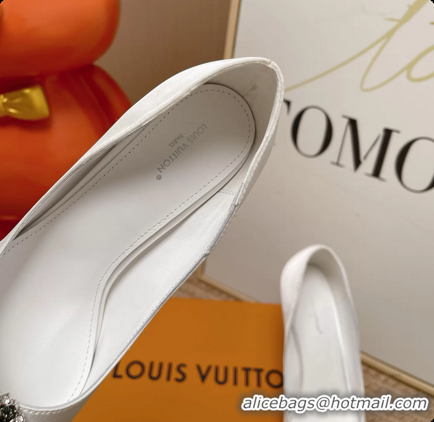 Most Popular Louis Vuitton LV Met Pumps White Satin 70MM 6062101