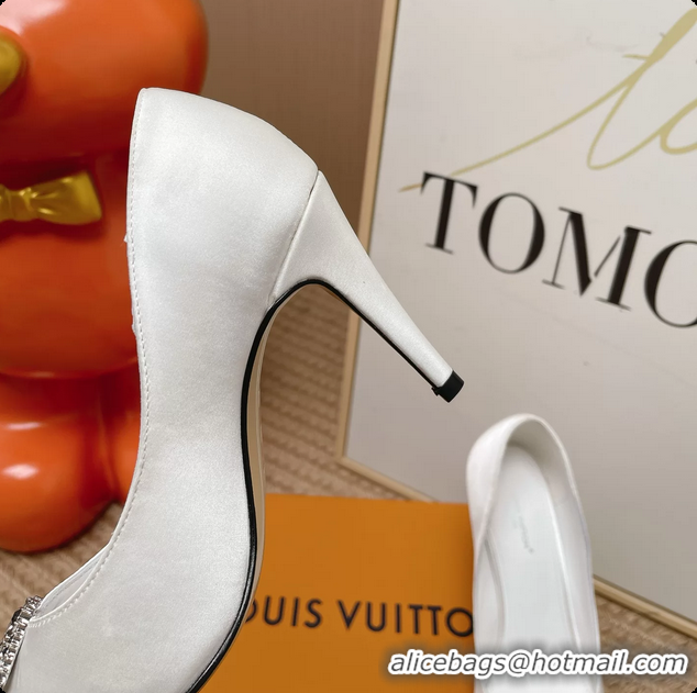 Most Popular Louis Vuitton LV Met Pumps White Satin 70MM 6062101