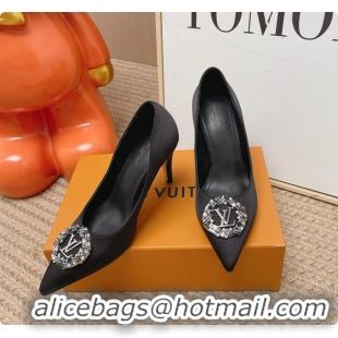 Pretty Style Louis Vuitton LV Met Pumps Black Satin 70MM 6062101